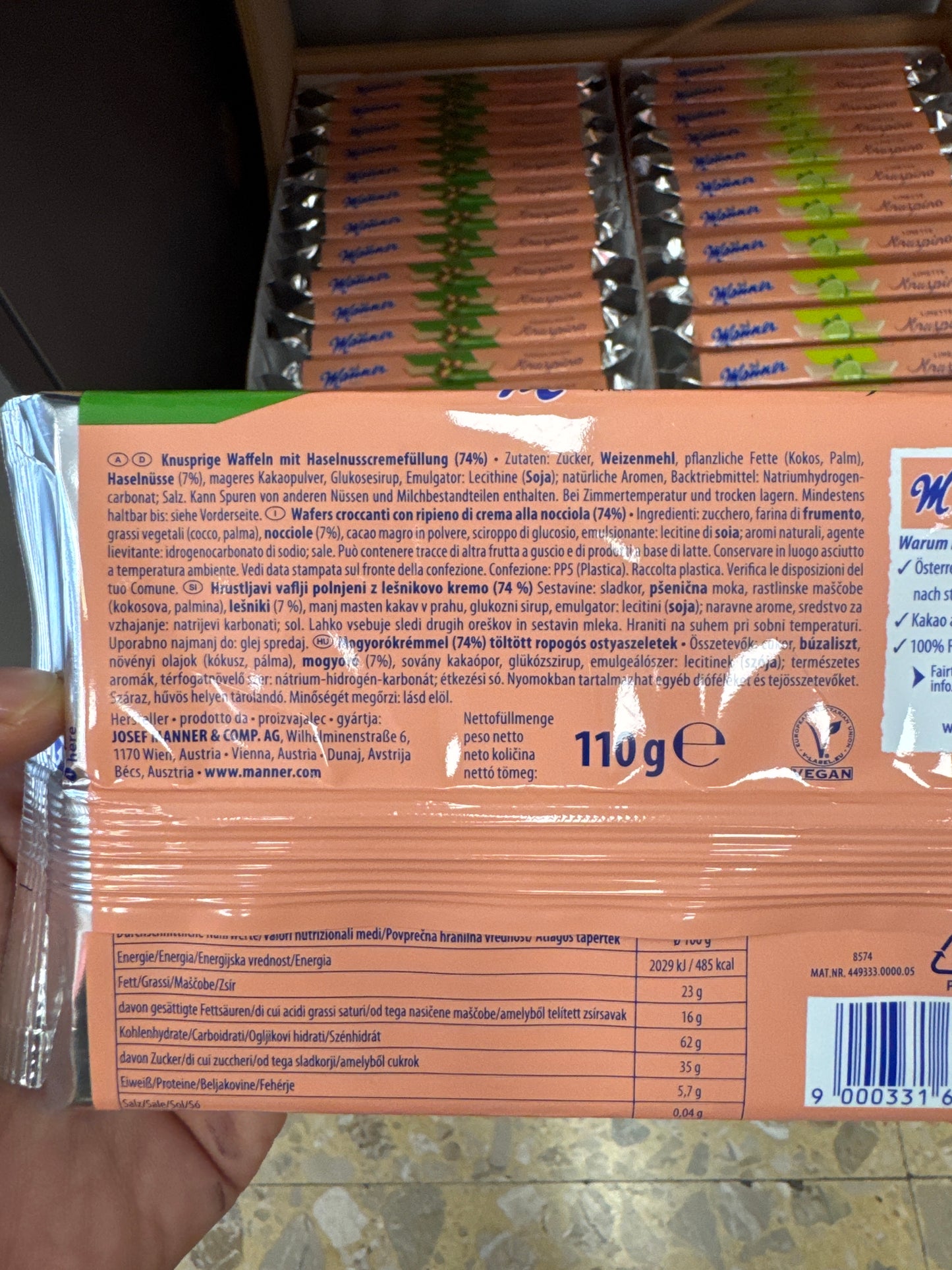 Wafer Manner Knuspino 100% Vegan 110g