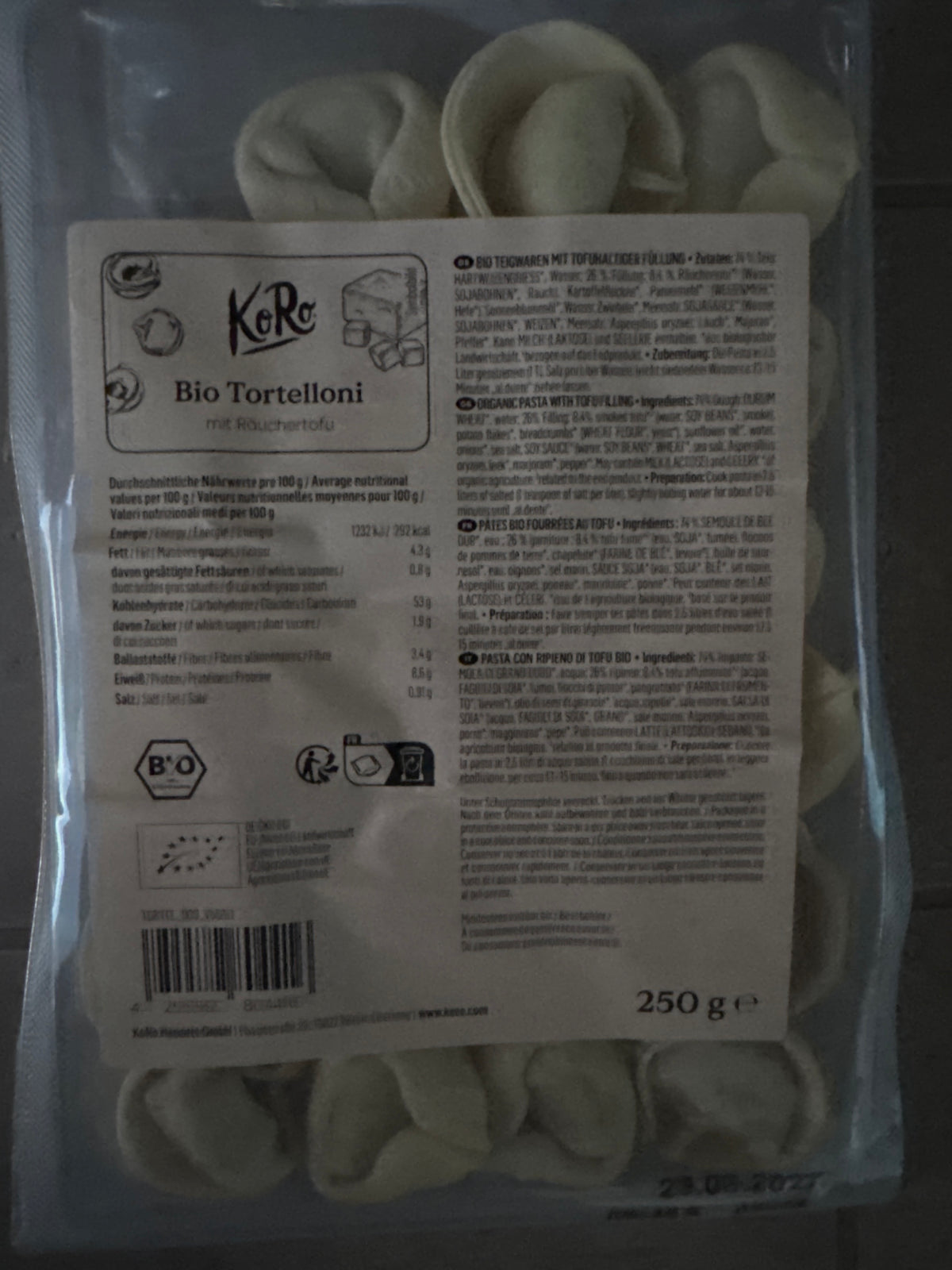 Tortelloni BIO ripieni Koro 250g