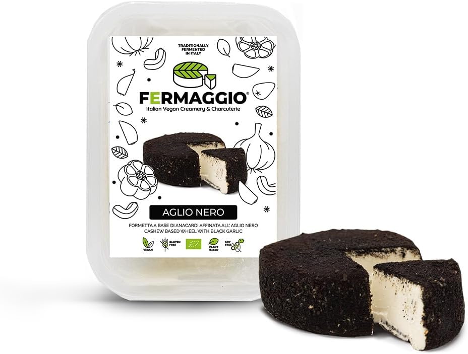 Aglio nero 120g | Fermaggio | Formetta a base di anacardi affinata all'aglio nero | Senza Lattosio